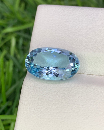 Natural Flawless Aquamarine 3.45 Carat 12x8 MM Oval Shape Faceted Gemstone