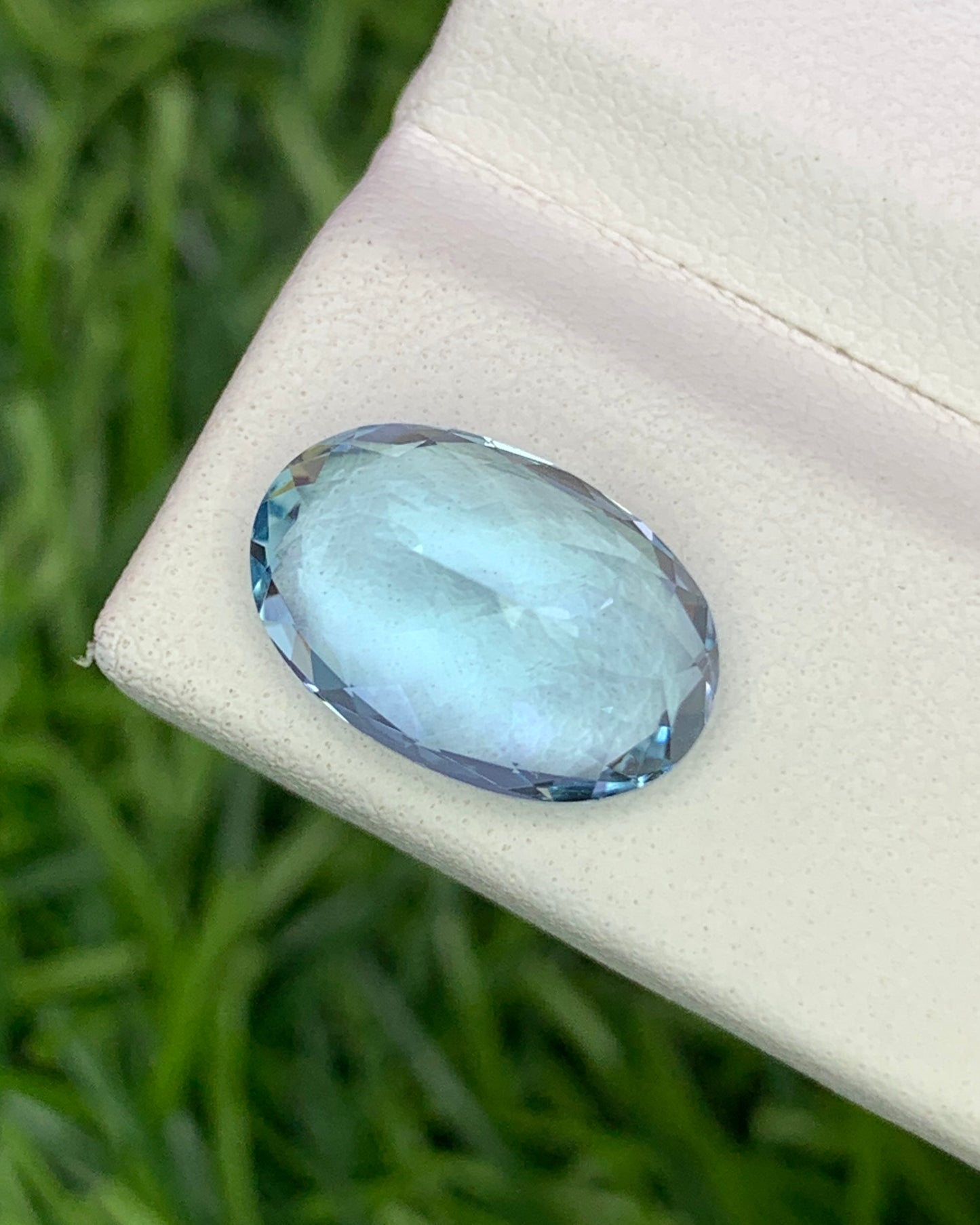 Natural Flawless Aquamarine 3.45 Carat 12x8 MM Oval Shape Faceted Gemstone