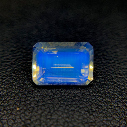 Natural Blue Fire Rainbow Moonstone 2.56 Carat 10x7.1 MM Octagon Shape Faceted Gemstone