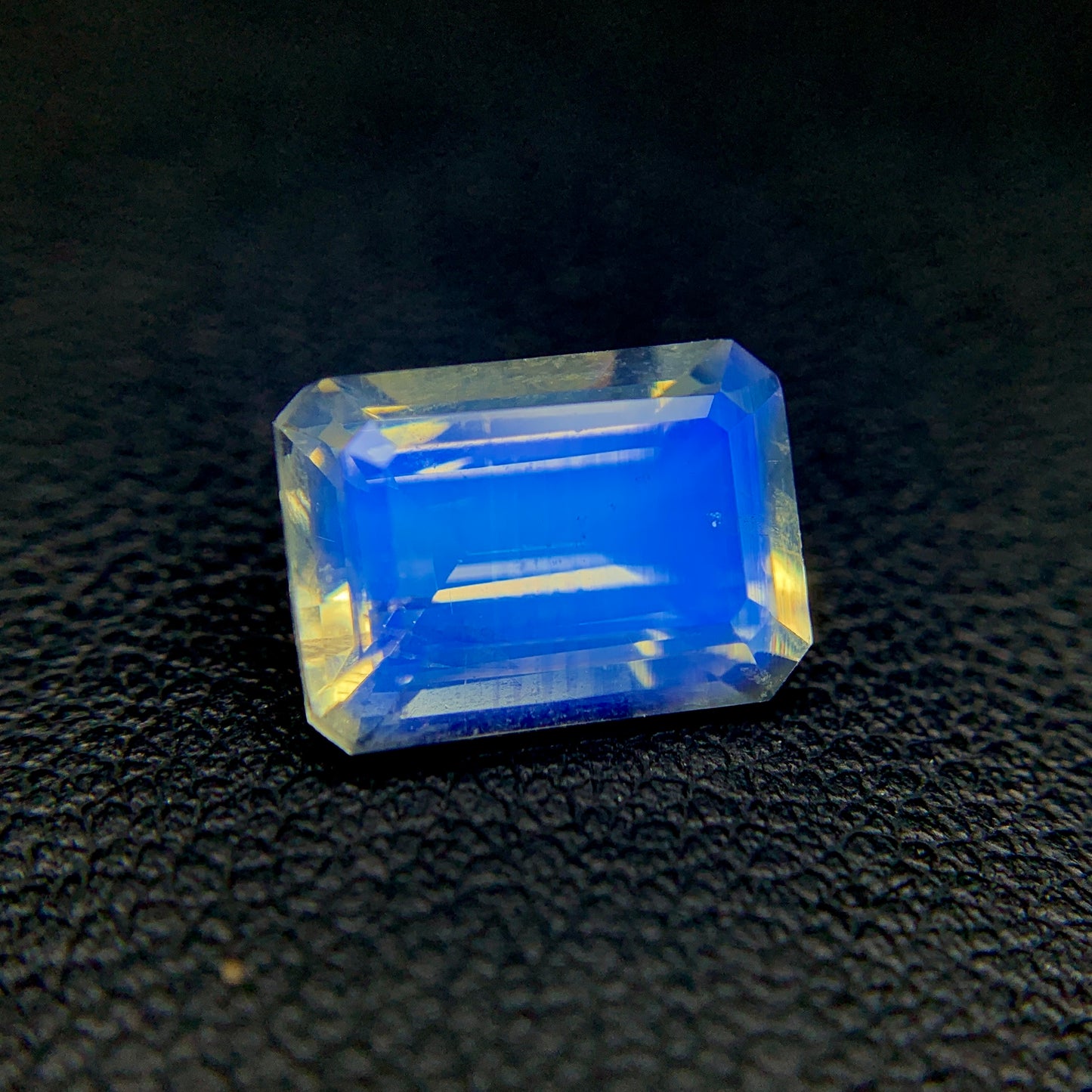 Natural Blue Fire Rainbow Moonstone 2.56 Carat 10x7.1 MM Octagon Shape Faceted Gemstone