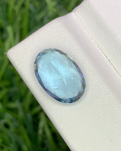 Natural Flawless Aquamarine 3.45 Carat 12x8 MM Oval Shape Faceted Gemstone
