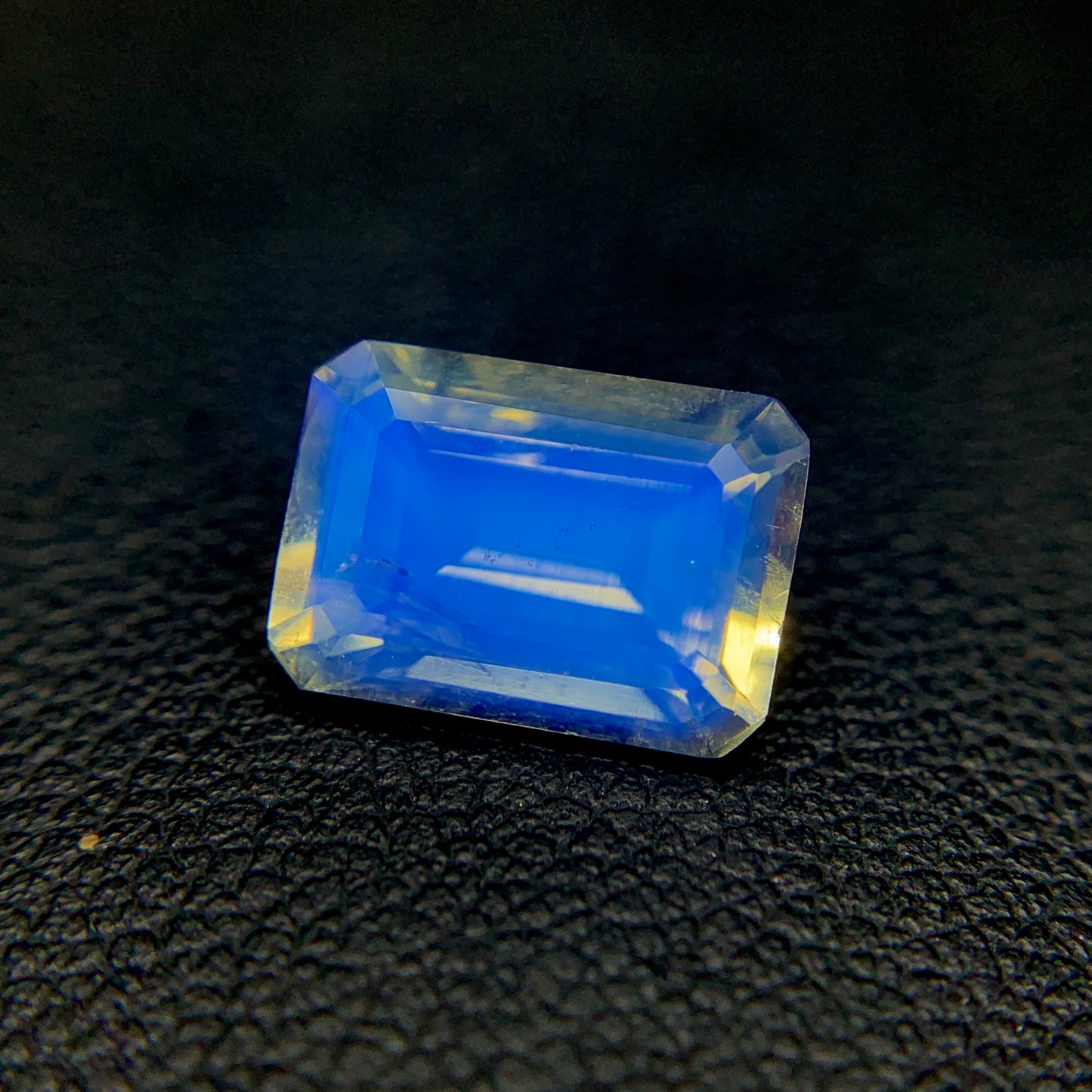 Natural Blue Fire Rainbow Moonstone 2.56 Carat 10x7.1 MM Octagon Shape Faceted Gemstone