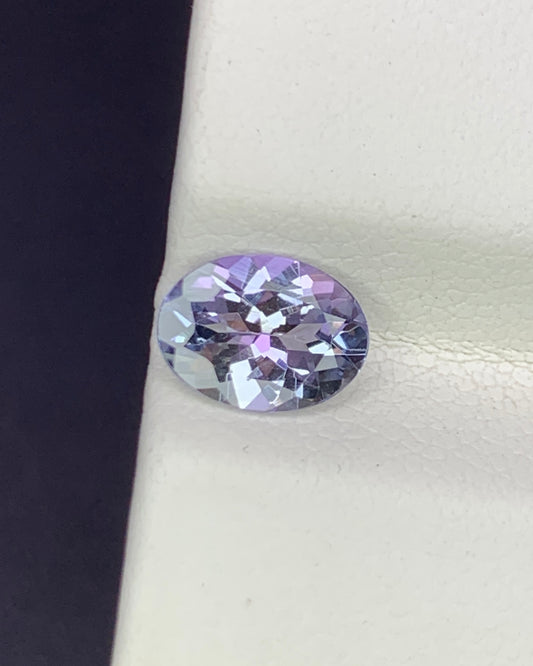 Natural Bi Color Tanzanite 0.92 Carat 7.5x5.5 MM Oval Shape Faceted Gemstone 