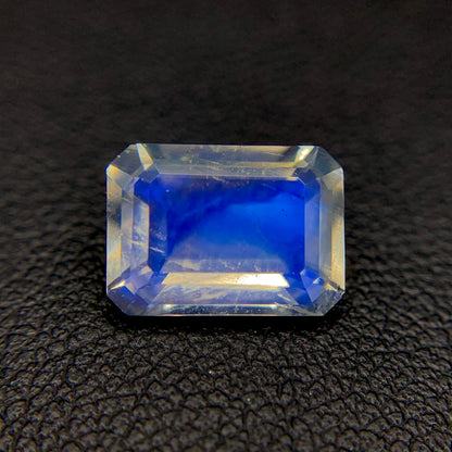 Natural Blue Fire Rainbow Moonstone 2.45 Carat 10x7 MM Octagon Shape Faceted Gemstone