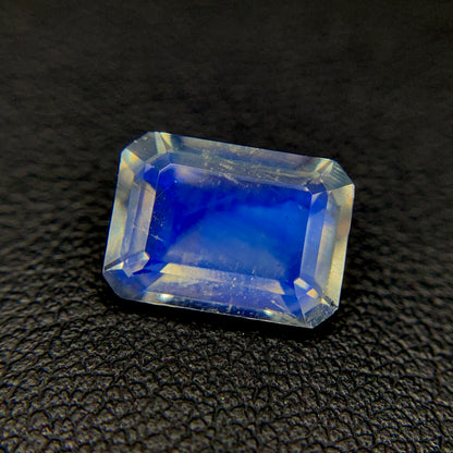 Natural Blue Fire Rainbow Moonstone 2.45 Carat 10x7 MM Octagon Shape Faceted Gemstone