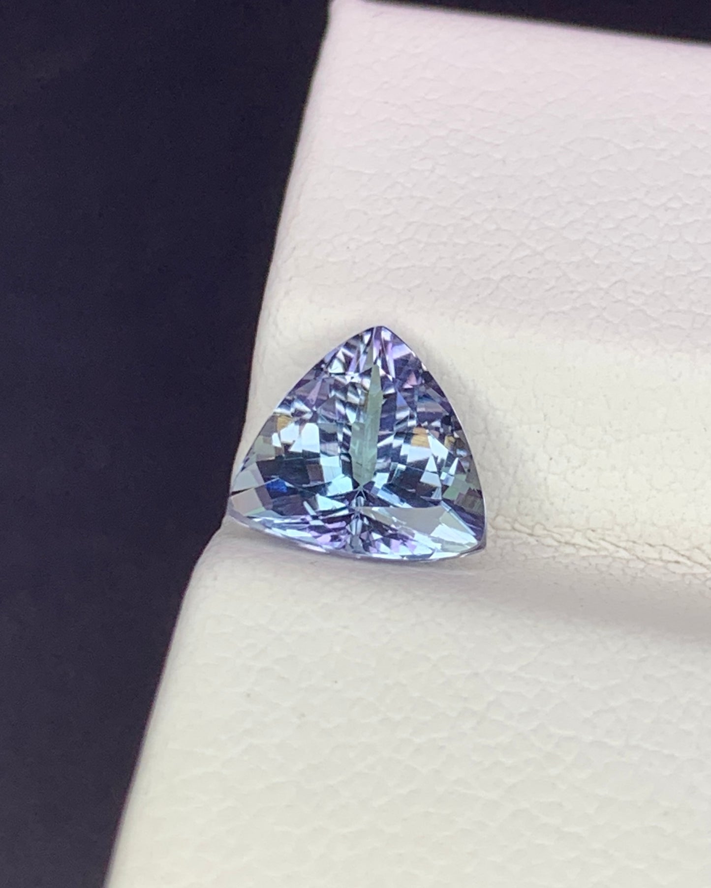 Natural Bi Color Tanzanite 1.59 Carat 7.7x7.7 MM Trillion Shape Faceted Gemstone 