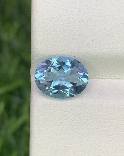 Natural Aquamarine 1.63 Carat 9x7 MM Oval Shape Faceted Gemstone