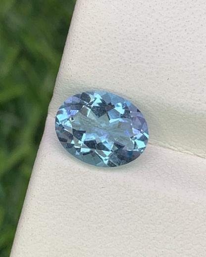 Natural Aquamarine 1.63 Carat 9x7 MM Oval Shape Faceted Gemstone