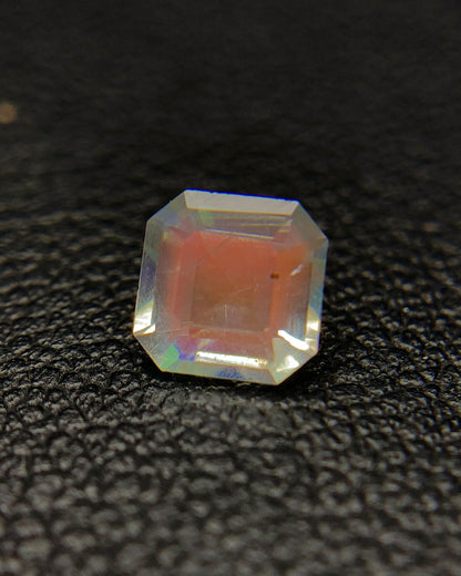 Natural Multi Fire Rainbow Moonstone 0.41 Carat 4.7x4.7 MM Asscher Cut Faceted Gemstone