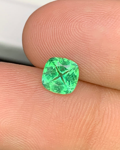 Natural Rare Vanadium Kornerupine 0.92 Carat 6.2x6.2 MM Cushion Shape Faceted Gemstone