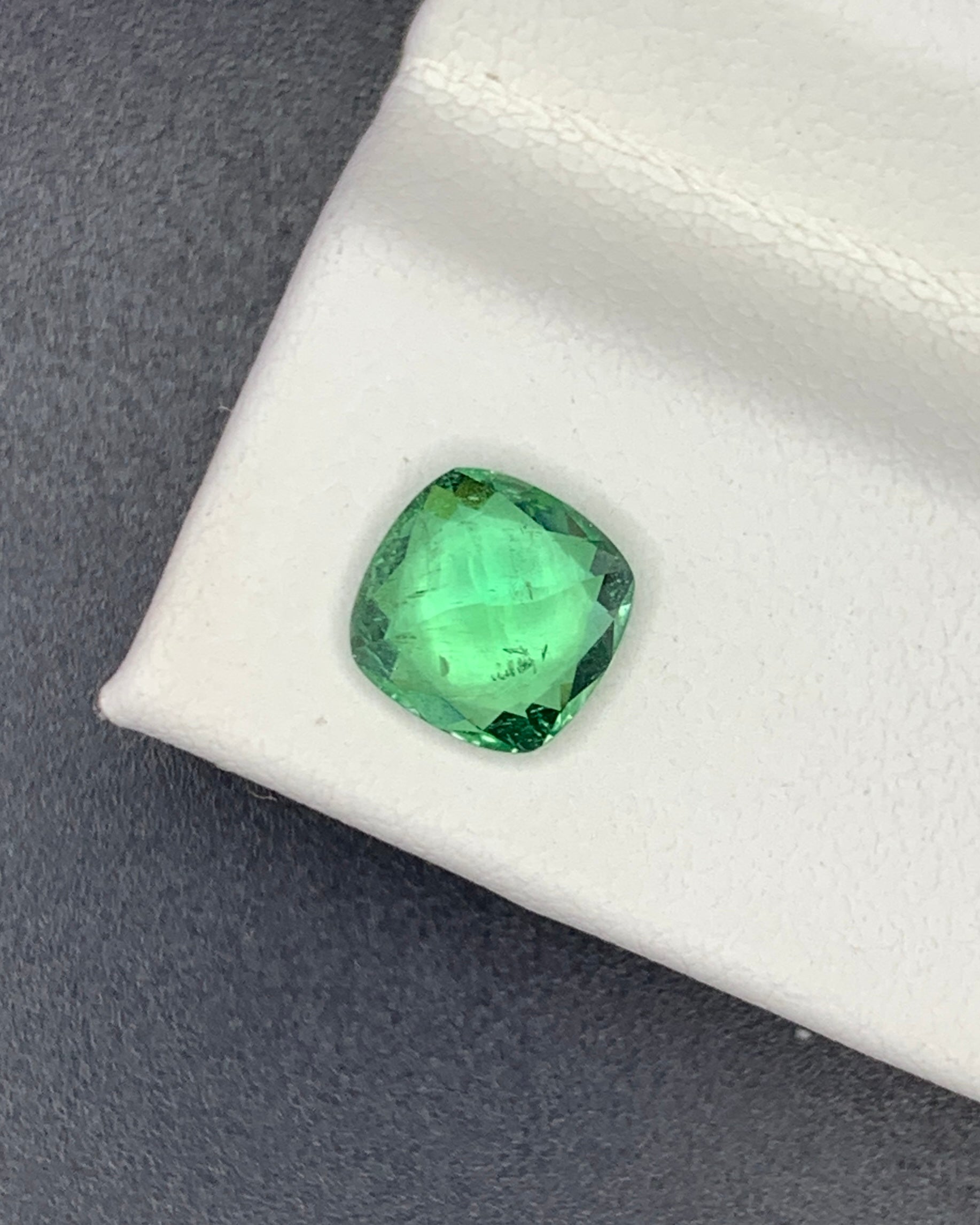 Natural Rare Vanadium Kornerupine 0.92 Carat 6.2x6.2 MM Cushion Shape Faceted Gemstone