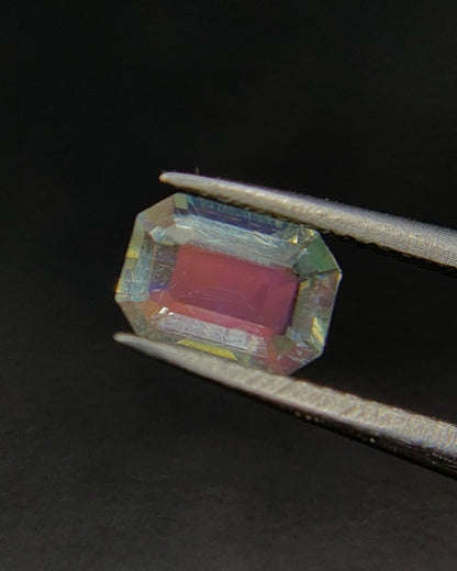 Natural Multi Fire Rainbow Moonstone 0.30 Carat 5.1x3.6 MM Octagon Shape Faceted Gemstone