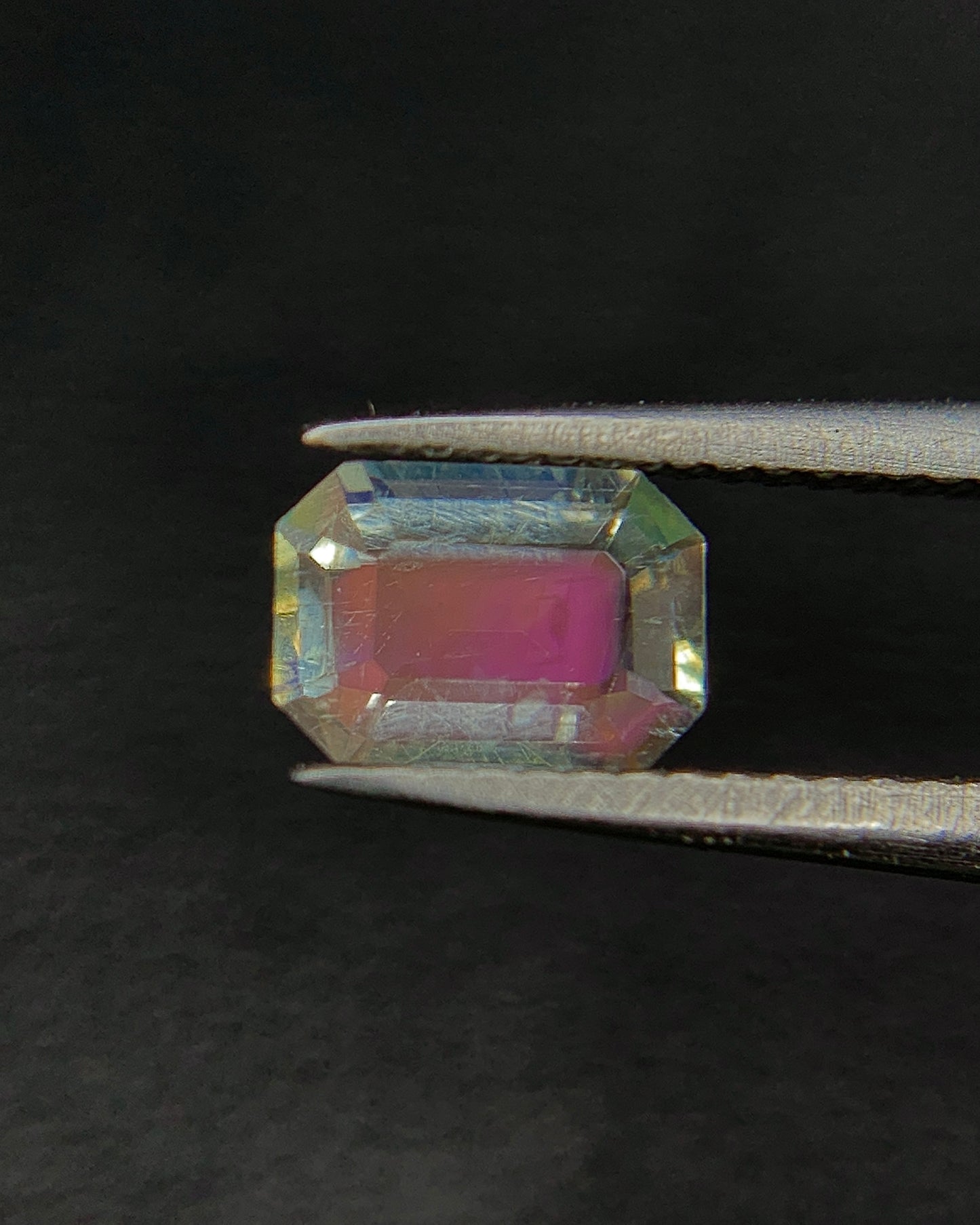 Natural Multi Fire Rainbow Moonstone 0.30 Carat 5.1x3.6 MM Octagon Shape Faceted Gemstone