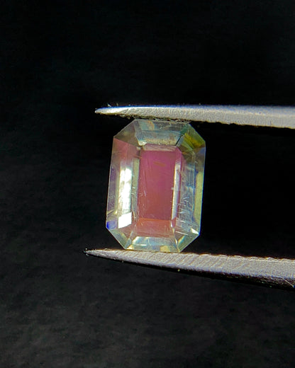 Natural Multi Fire Rainbow Moonstone 0.30 Carat 5.1x3.6 MM Octagon Shape Faceted Gemstone