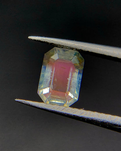 Natural Multi Fire Rainbow Moonstone 0.30 Carat 5.1x3.6 MM Octagon Shape Faceted Gemstone