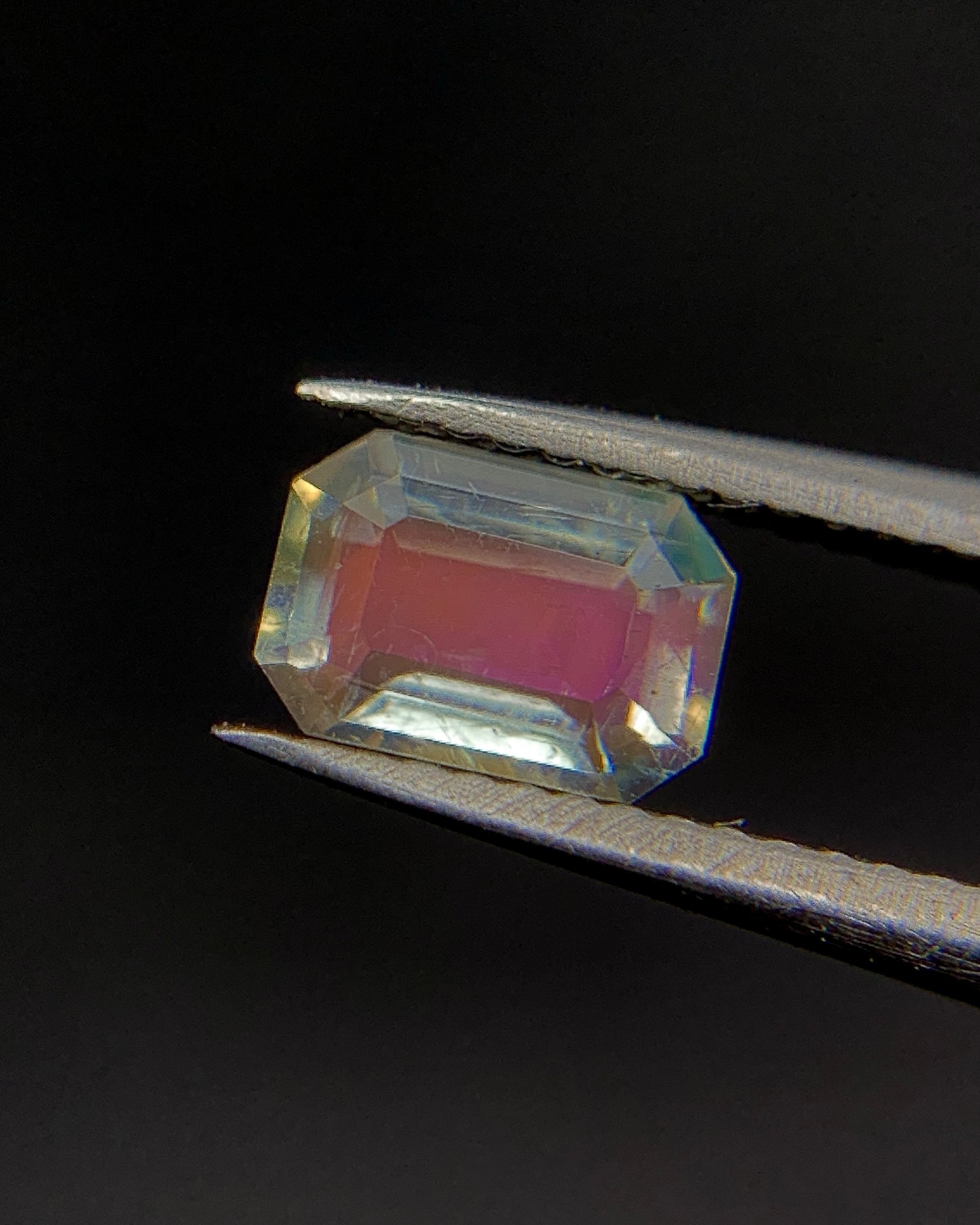 Natural Multi Fire Rainbow Moonstone 0.30 Carat 5.1x3.6 MM Octagon Shape Faceted Gemstone