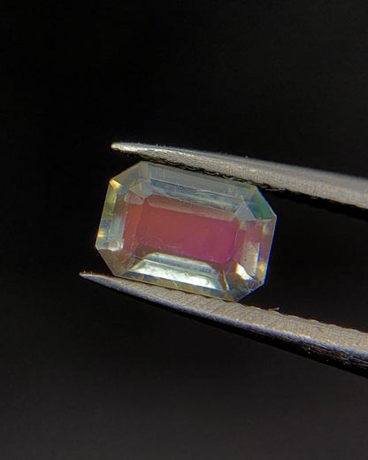 Natural Multi Fire Rainbow Moonstone 0.30 Carat 5.1x3.6 MM Octagon Shape Faceted Gemstone