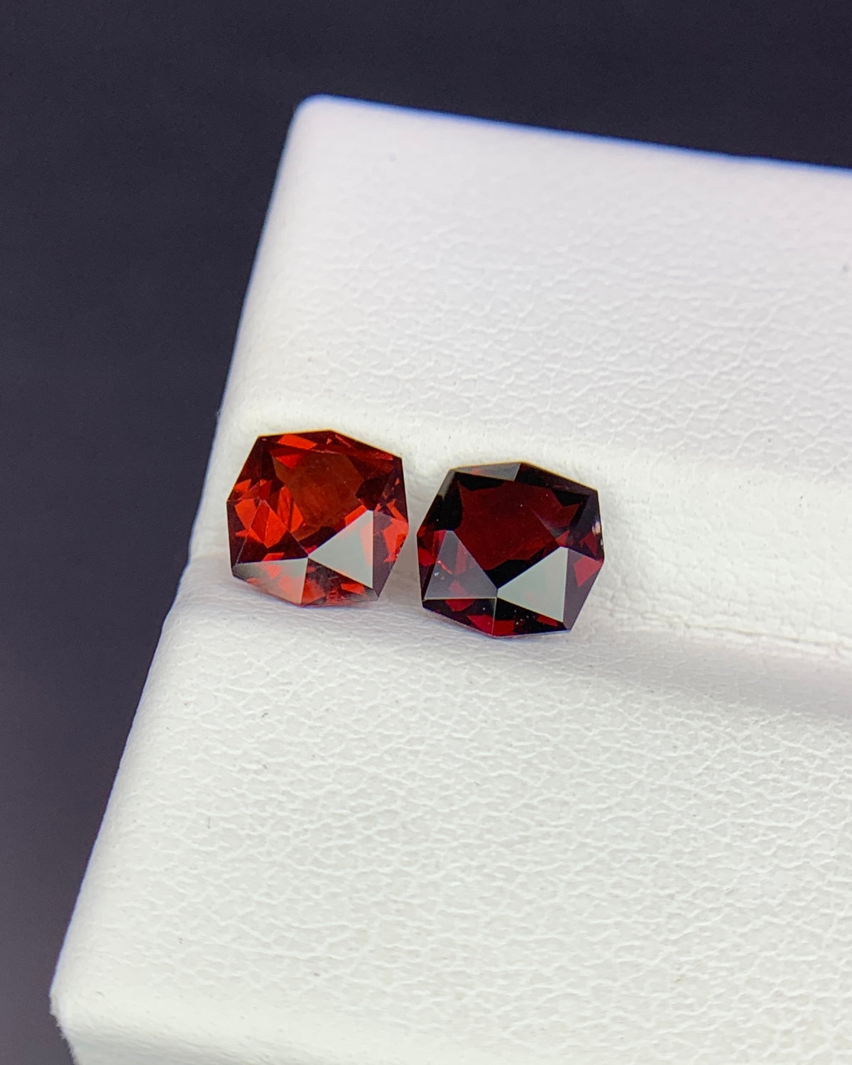 Natural Red Garnet 1.91 Carat 6x6 MM Fancy Shape Faceted Gemstone 2 Piece Lot