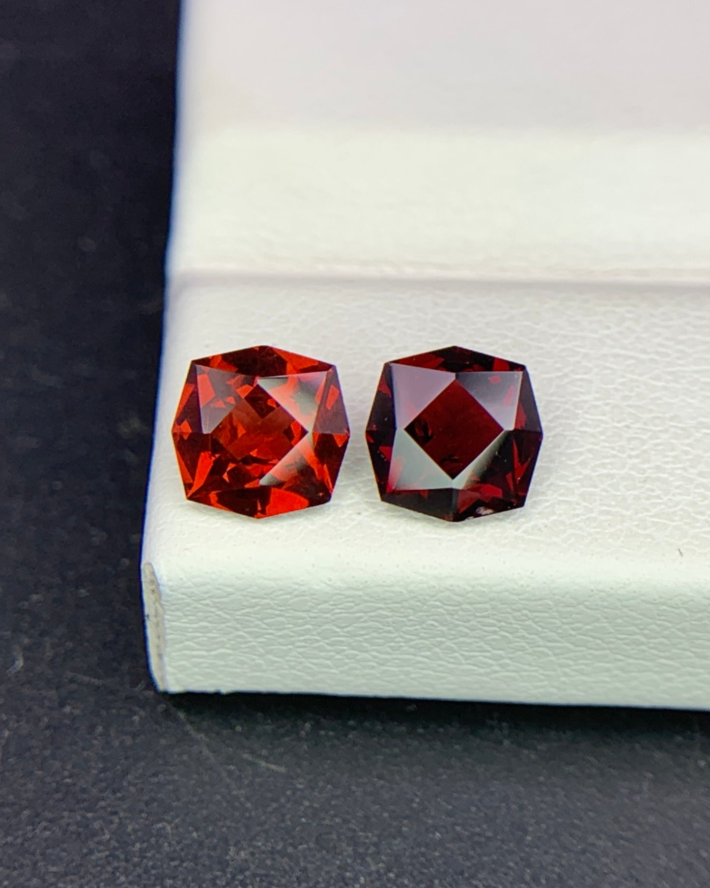 Natural Red Garnet 1.91 Carat 6x6 MM Fancy Shape Faceted Gemstone 2 Piece Lot