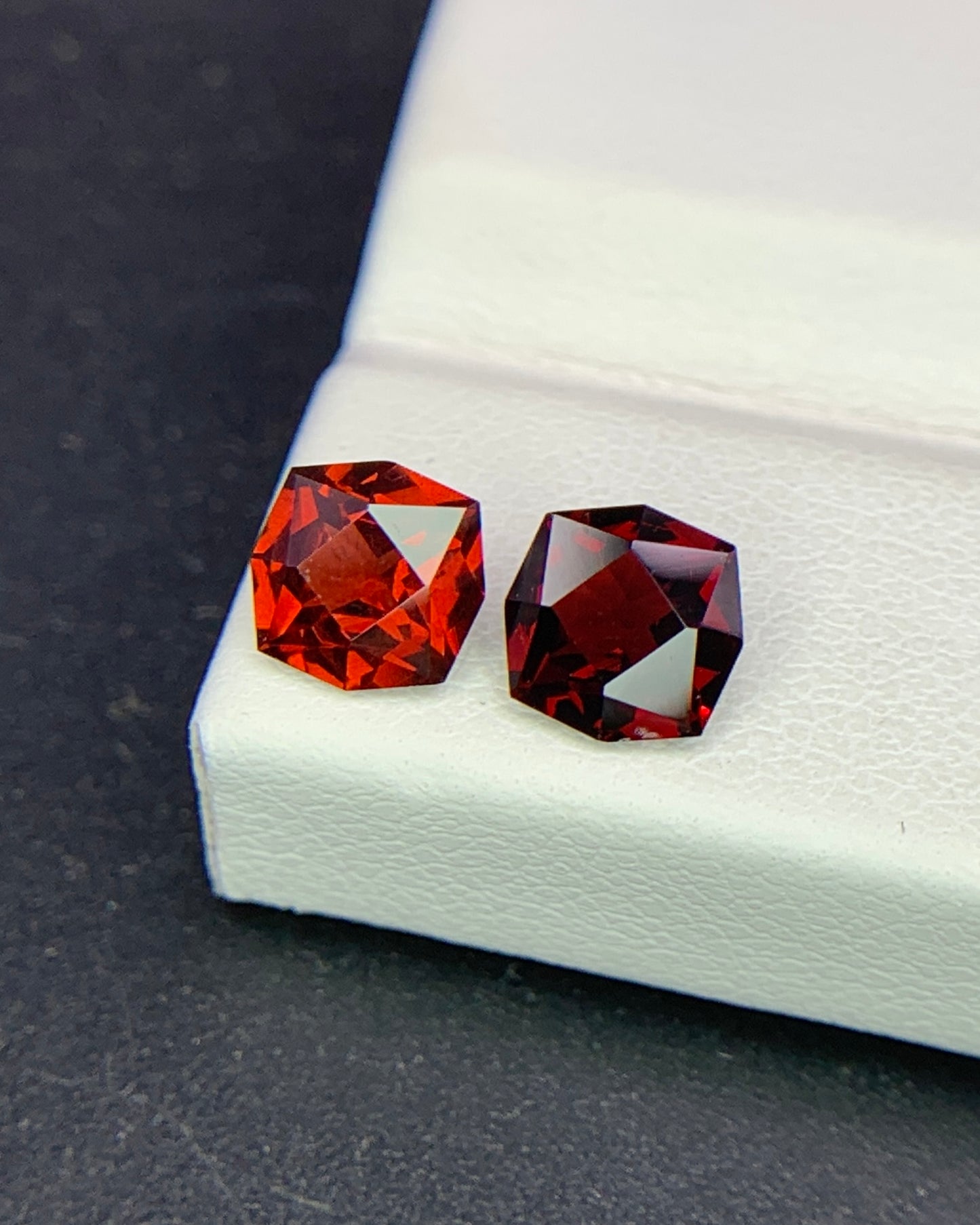 Natural Red Garnet 1.91 Carat 6x6 MM Fancy Shape Faceted Gemstone 2 Piece Lot