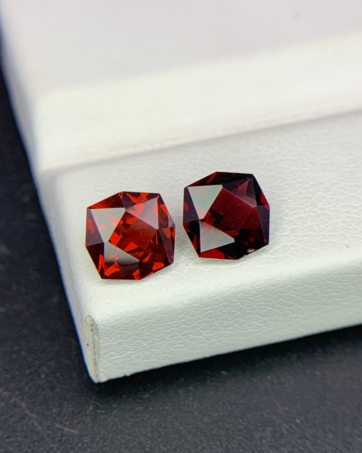 Natural Red Garnet 1.91 Carat 6x6 MM Fancy Shape Faceted Gemstone 2 Piece Lot