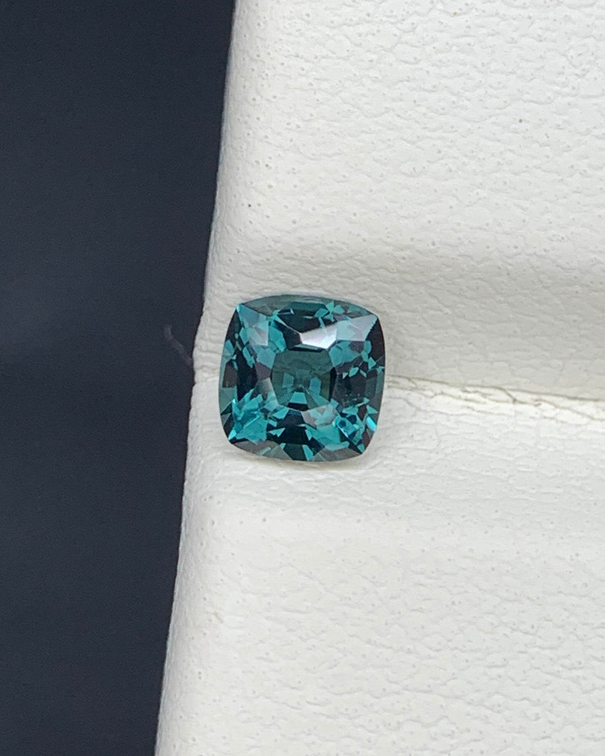 Natural Teal Blue Spinel 0.48 Carat 4.5x4.5 MM Cushion Shape Faceted Gemstone 