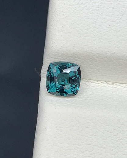 Natural Teal Blue Spinel 0.48 Carat 4.5x4.5 MM Cushion Shape Faceted Gemstone 