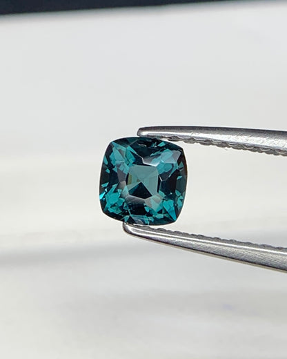 Natural Teal Blue Spinel 0.48 Carat 4.5x4.5 MM Cushion Shape Faceted Gemstone 