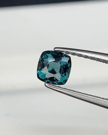 Natural Teal Blue Spinel 0.48 Carat 4.5x4.5 MM Cushion Shape Faceted Gemstone 