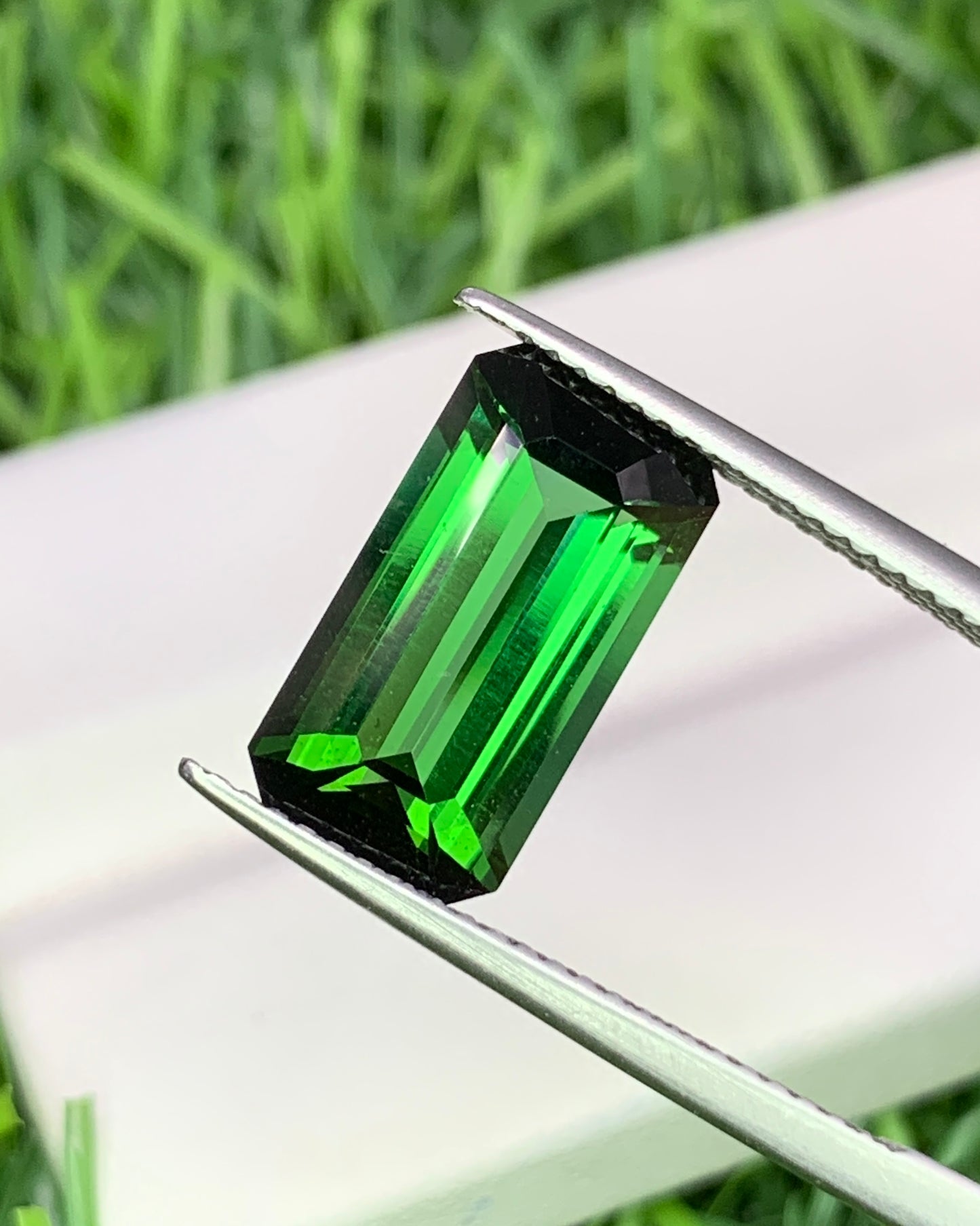 Natural Green Tourmaline 4.76 Carat 14x7.5 MM Octagon Shape Faceted Gemstone