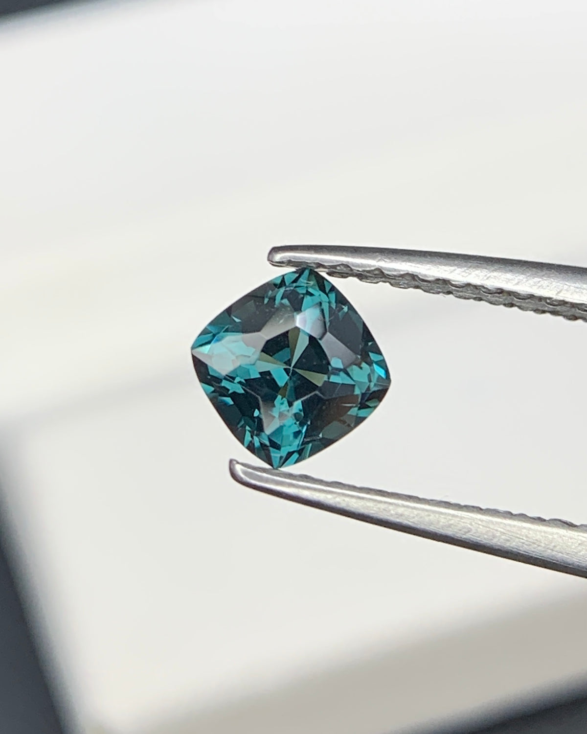 Natural Teal Blue Spinel 0.48 Carat 4.5x4.5 MM Cushion Shape Faceted Gemstone 