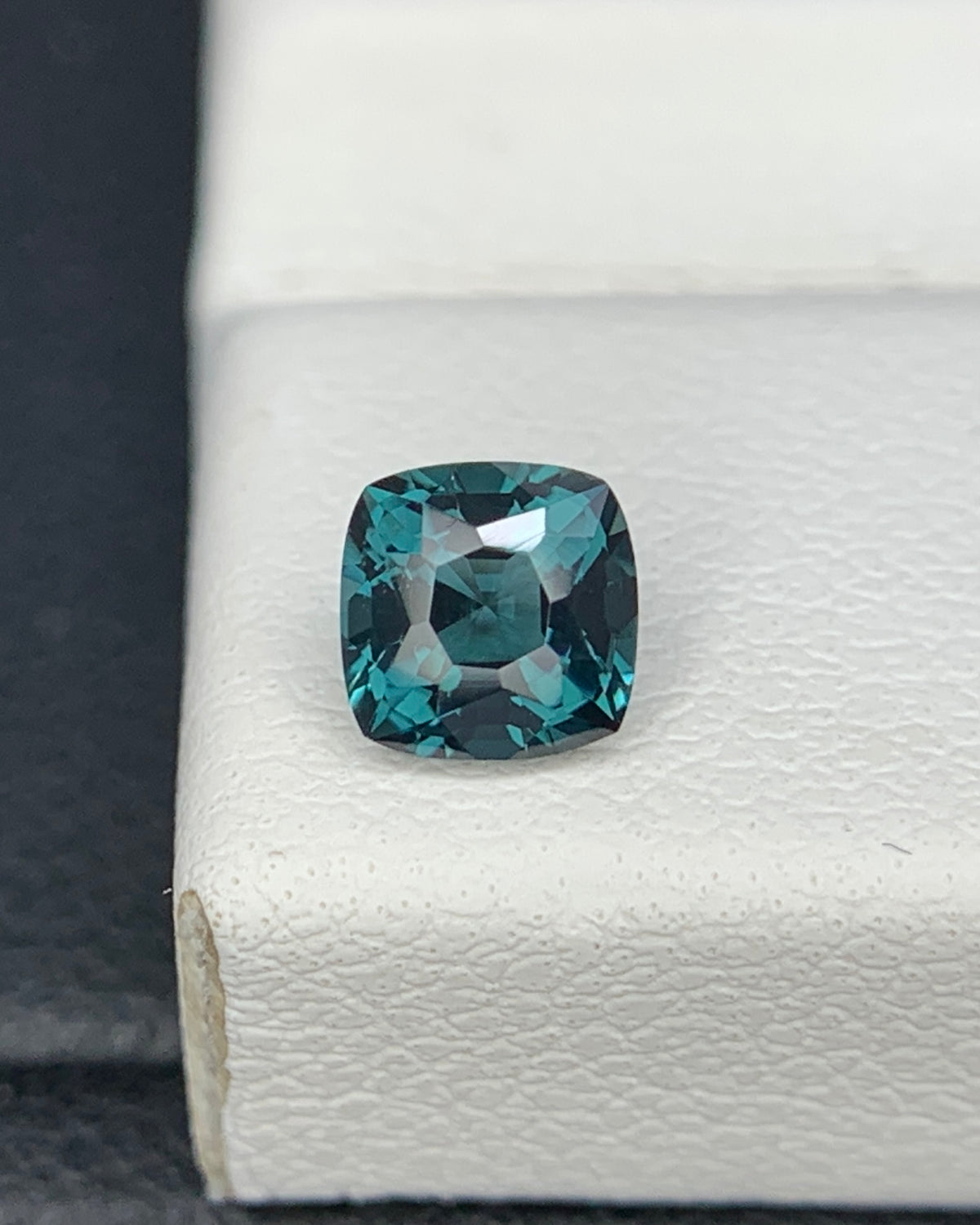 Natural Teal Blue Spinel 0.48 Carat 4.5x4.5 MM Cushion Shape Faceted Gemstone 