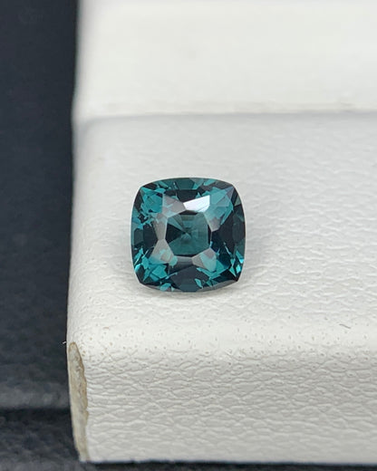 Natural Teal Blue Spinel 0.48 Carat 4.5x4.5 MM Cushion Shape Faceted Gemstone 
