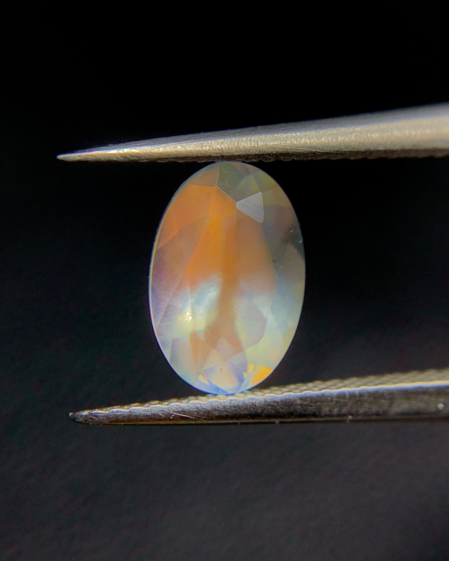 Natural Multi Fire Rainbow Moonstone 0.68 Carat 7x4.7 MM Oval Shape Faceted Gemstone
