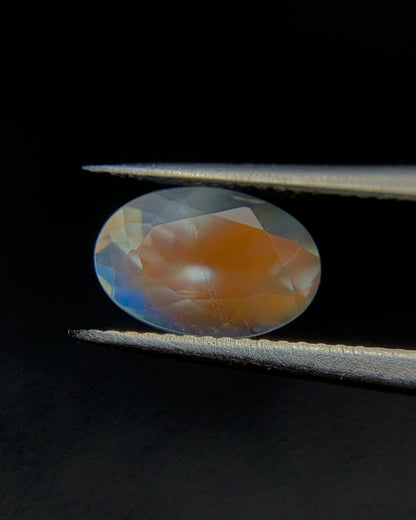Natural Multi Fire Rainbow Moonstone 0.68 Carat 7x4.7 MM Oval Shape Faceted Gemstone