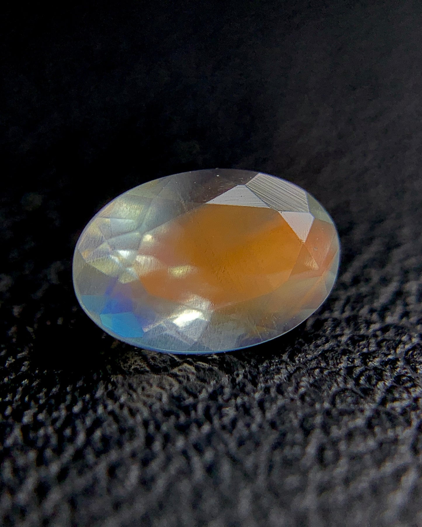 Natural Multi Fire Rainbow Moonstone 0.68 Carat 7x4.7 MM Oval Shape Faceted Gemstone