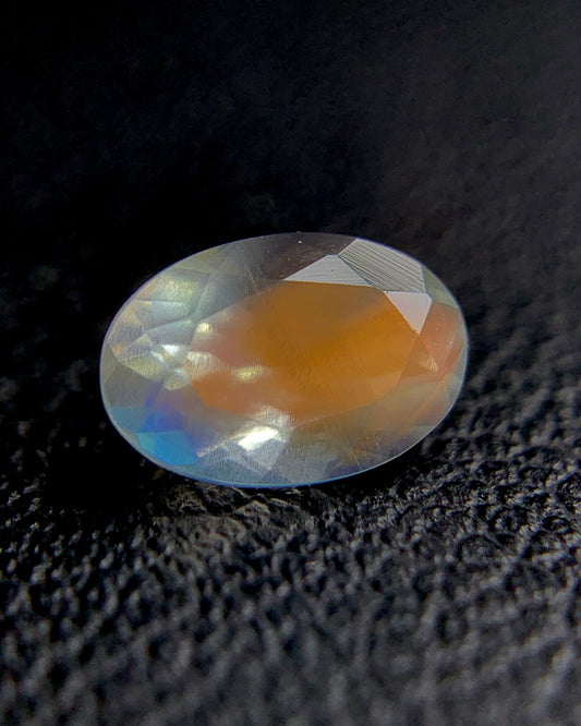 Natural Multi Fire Rainbow Moonstone 0.68 Carat 7x4.7 MM Oval Shape Faceted Gemstone