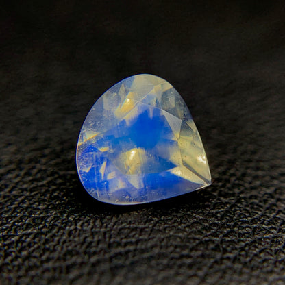 Natural Blue Fire Rainbow Moonstone 1.30 Carat 7.6x7.5 MM Heart Shape Faceted Gemstone