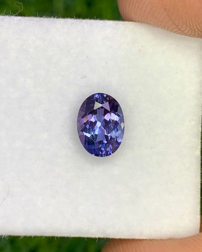 Natural Bi-Color Tanzanite 1.12 Carat 7.4x5.5 MM Oval Shape Faceted Gemstone