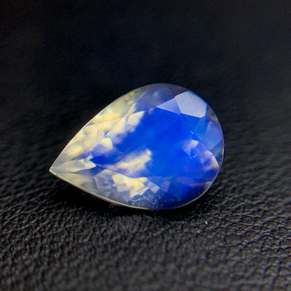 Natural Blue Fire Rainbow Moonstone 2.48 Carat 11x8 MM Pear Shape Faceted Gemstone