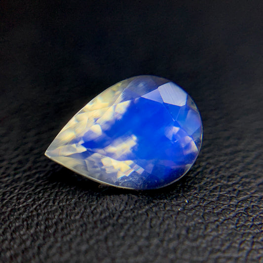 Natural Blue Fire Rainbow Moonstone 2.48 Carat 11x8 MM Pear Shape Faceted Gemstone