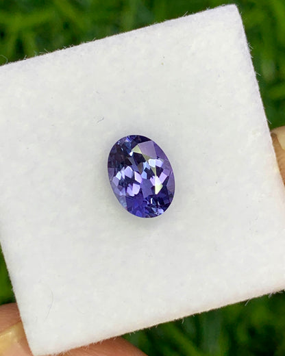 Natural Bi-Color Tanzanite 1.12 Carat 7.4x5.5 MM Oval Shape Faceted Gemstone