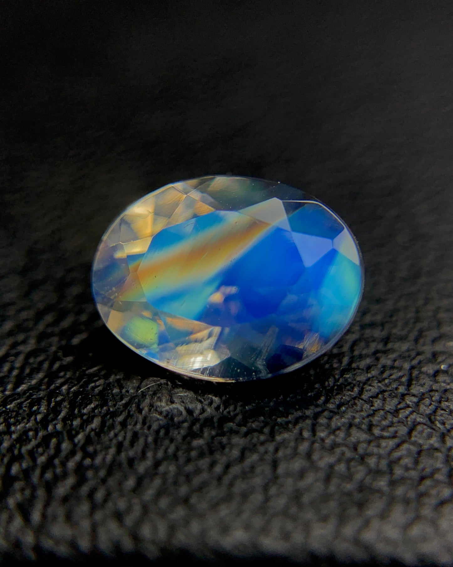 Natural Multi Fire Rainbow Moonstone 1.14 Carat 8x6 MM Oval Shape Faceted Gemstone