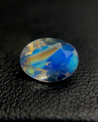 Natural Multi Fire Rainbow Moonstone 1.14 Carat 8x6 MM Oval Shape Faceted Gemstone