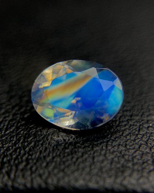 Natural Multi Fire Rainbow Moonstone 1.14 Carat 8x6 MM Oval Shape Faceted Gemstone