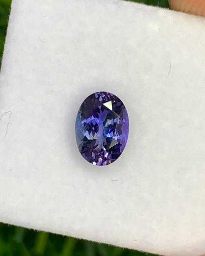 Natural Rare Unique Bi Color Tanzanite 1.25 Carat 7.7x5.6 MM Oval Shape Faceted Gemstone