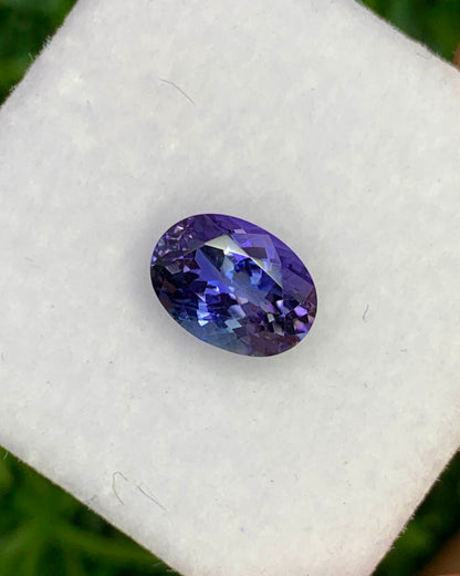 Natural Rare Unique Bi Color Tanzanite 1.25 Carat 7.7x5.6 MM Oval Shape Faceted Gemstone