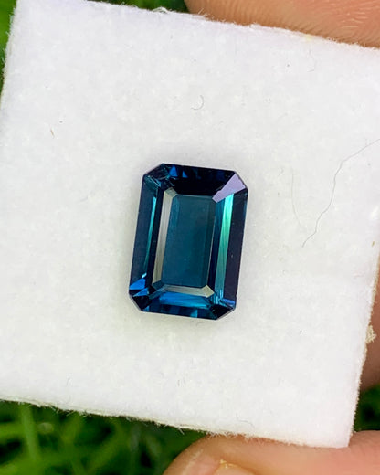 Natural Blue Tourmaline 2.08 Carat 9.6x6.7 MM Octagon Shape Faceted Gemstone