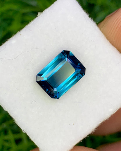 Natural Blue Tourmaline 2.08 Carat 9.6x6.7 MM Octagon Shape Faceted Gemstone