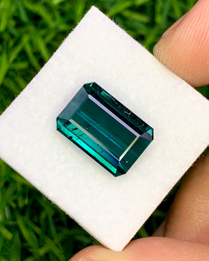 Natural Indicolite Tourmaline 4.82 Carat 12.5x8.7 MM Octagon Shape Faceted Gemstone